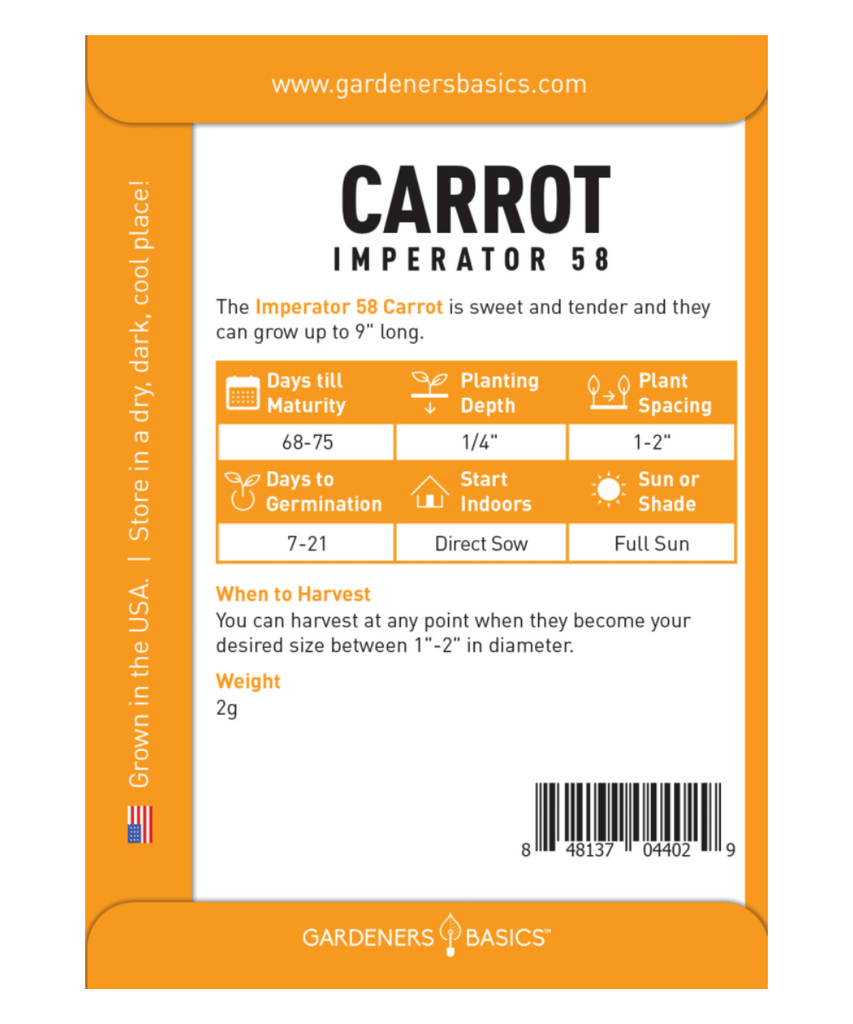 Grow Delicious and Nutrient-Rich Imperator 58 Carrots from Seed