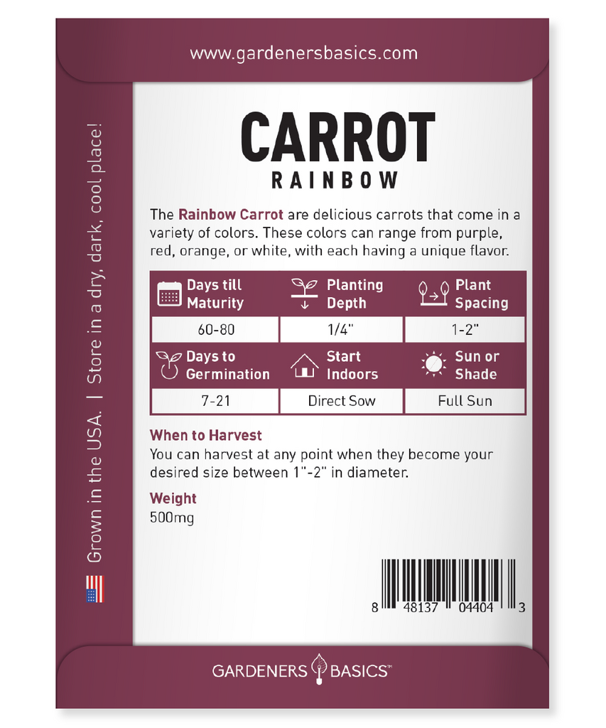 Non-GMO Rainbow Carrot Seeds: A Kaleidoscope of Colors for Your Garden
