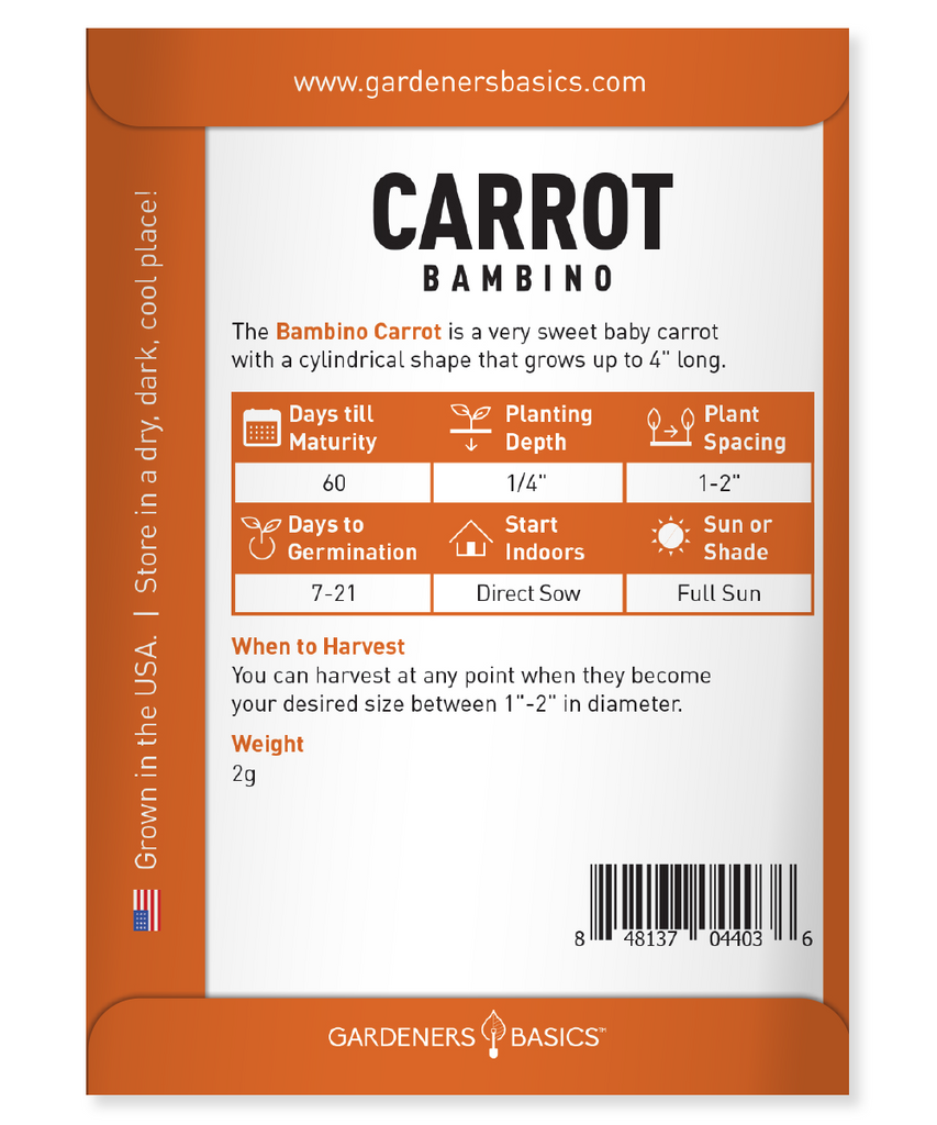 Bambino Carrot Seeds for Planting – Your Key to a Vibrant & Tasty Home Garden