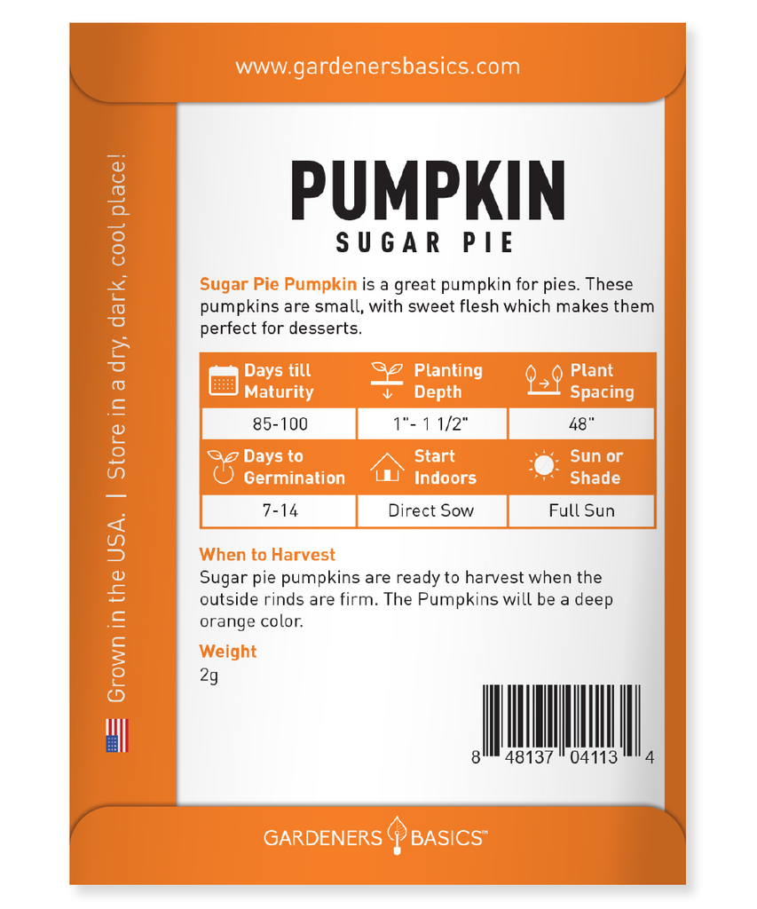 Sugar Pie Pumpkin Seeds For Planting Non-GMO Seeds Home Vegetable Garden