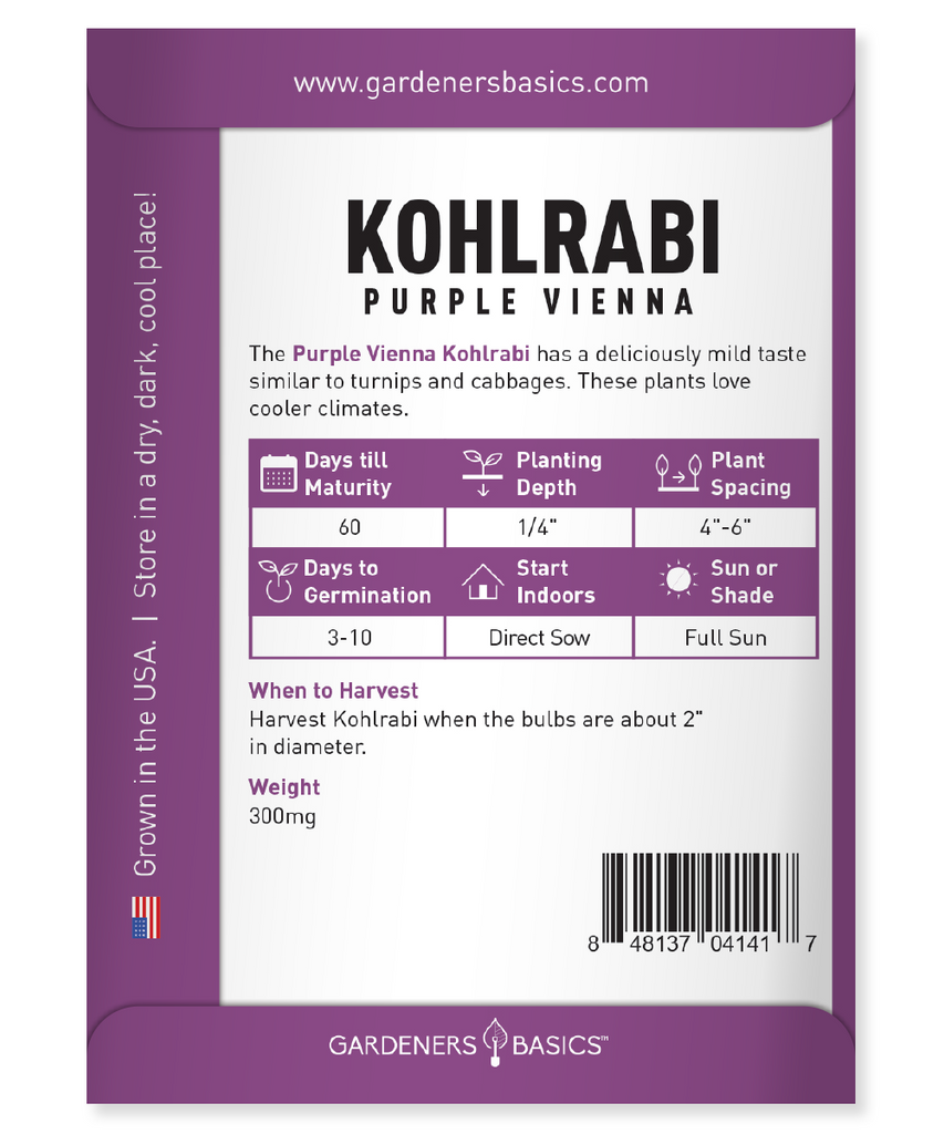 Premium Purple Vienna Kohlrabi Seeds - Sustainable & Environmentally Friendly
