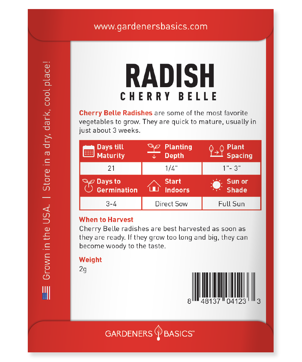 Cherry Belle Radish Seeds For Planting Non-GMO Seeds For Home Garden