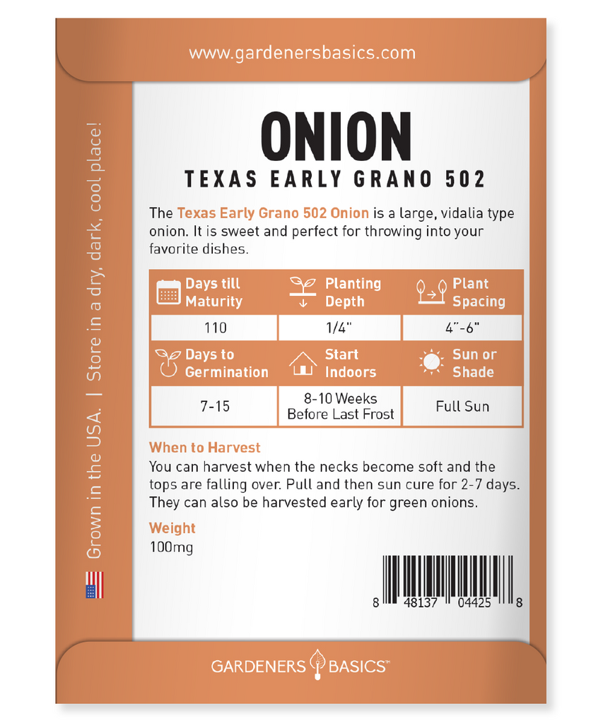 Planting Texas Early Grano 502 PRR Onions: A Guide for the Home Gardener