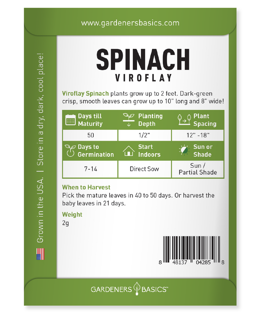 Heirloom Viroflay Spinach Seeds: A Gardener's Must-Have