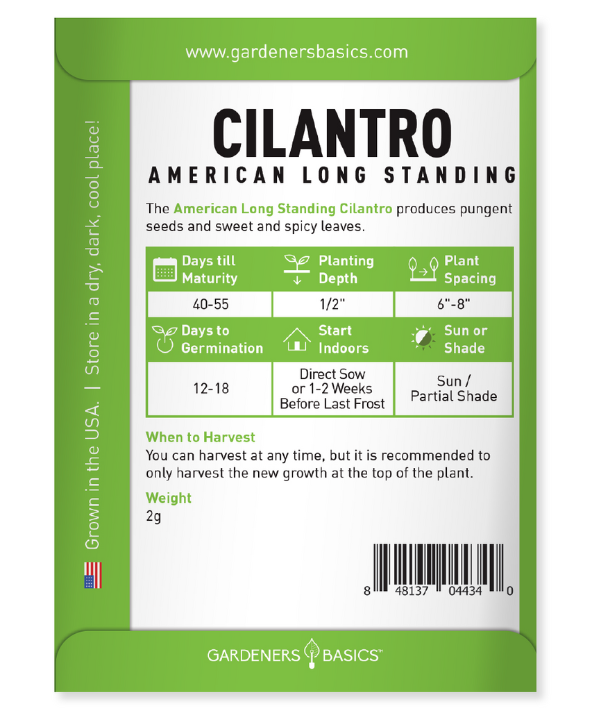 American Long Standing Cilantro Seeds: The Ideal Choice for Culinary Enthusiasts