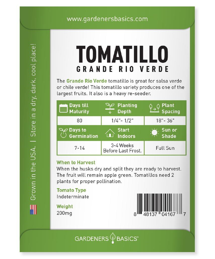Grande Rio Verde Tomatillo Seeds For Planting Non-GMO Tomato Seeds Home Vegetable Garden