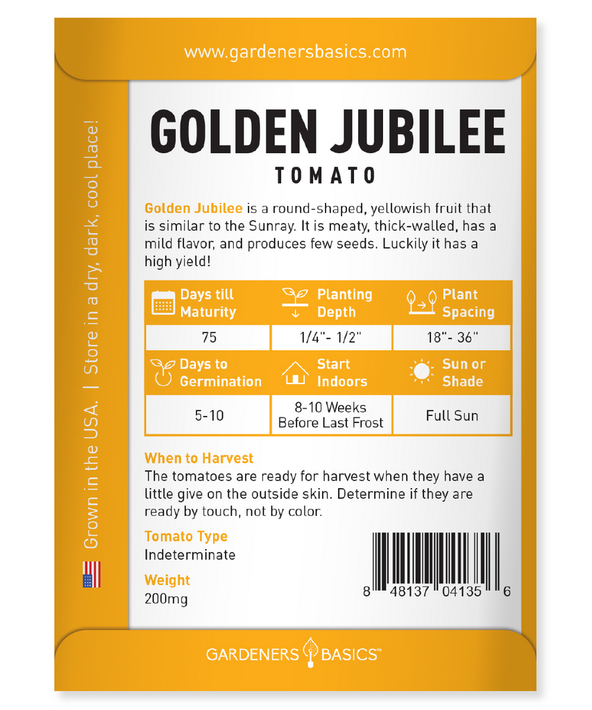 Golden Jubilee Tomato Seeds For Planting Non-GMO Seeds Home Vegetable Garden