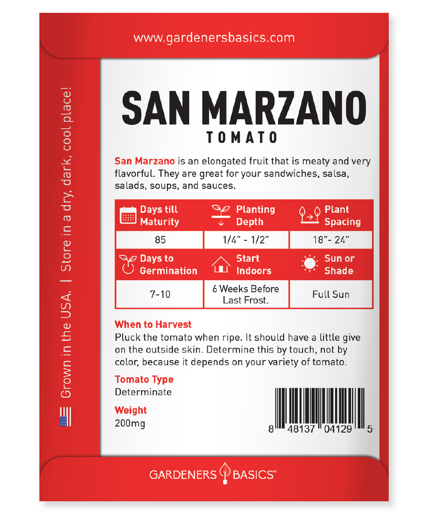 San Marzano Tomato Seeds For Planting Non-GMO Seeds Home Vegetable Garden