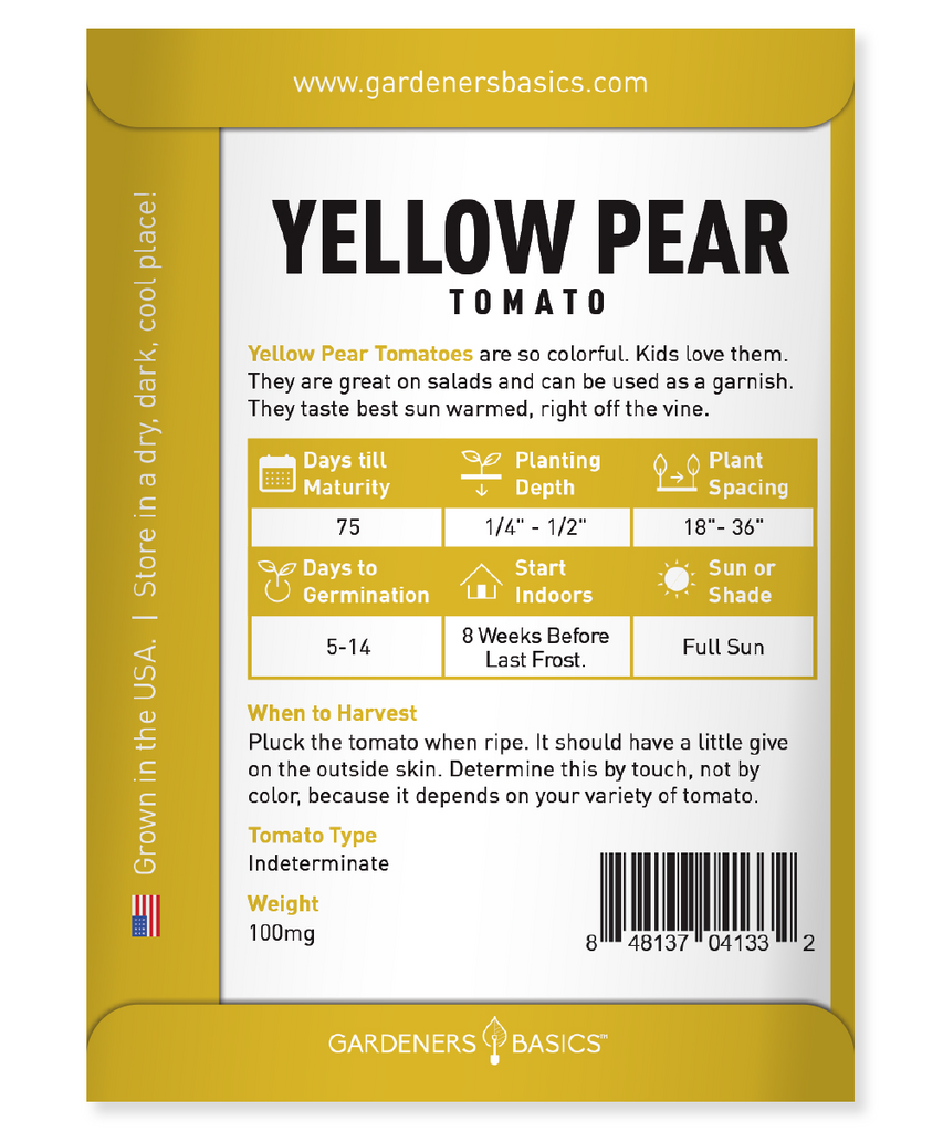 Yellow Pear Tomato Seeds For Planting Non-GMO Seeds Home Vegetable Garden