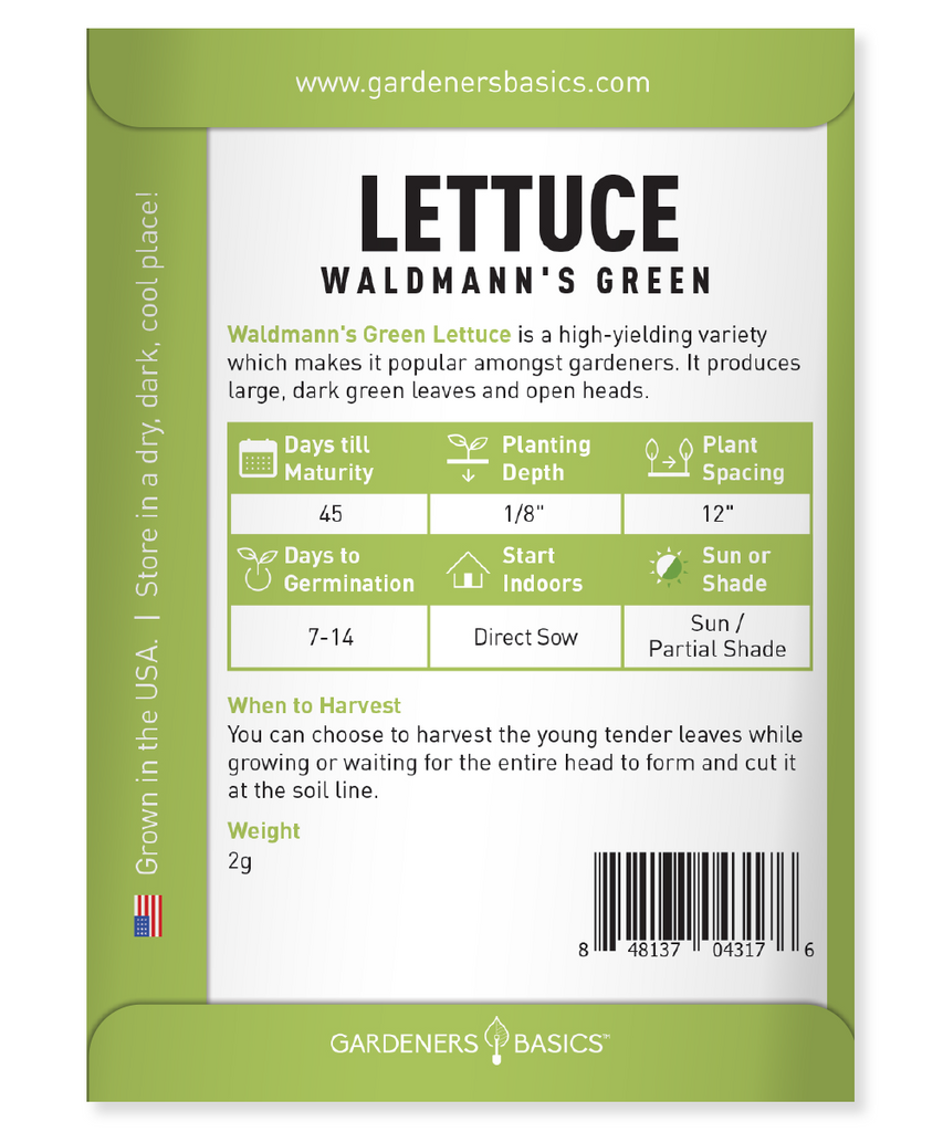 Fresh, Flavorful Waldmann's Green Leaf Lettuce: Grow It Yourself with Premium Seeds