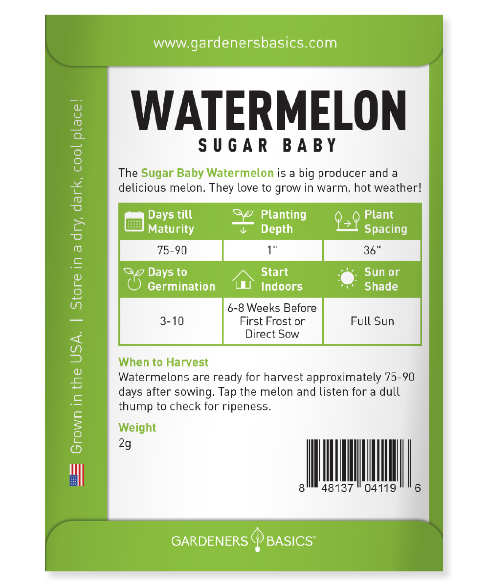 Sugar Baby Watermelon Seeds For Planting Non-GMO Seeds Home Fruit Garden