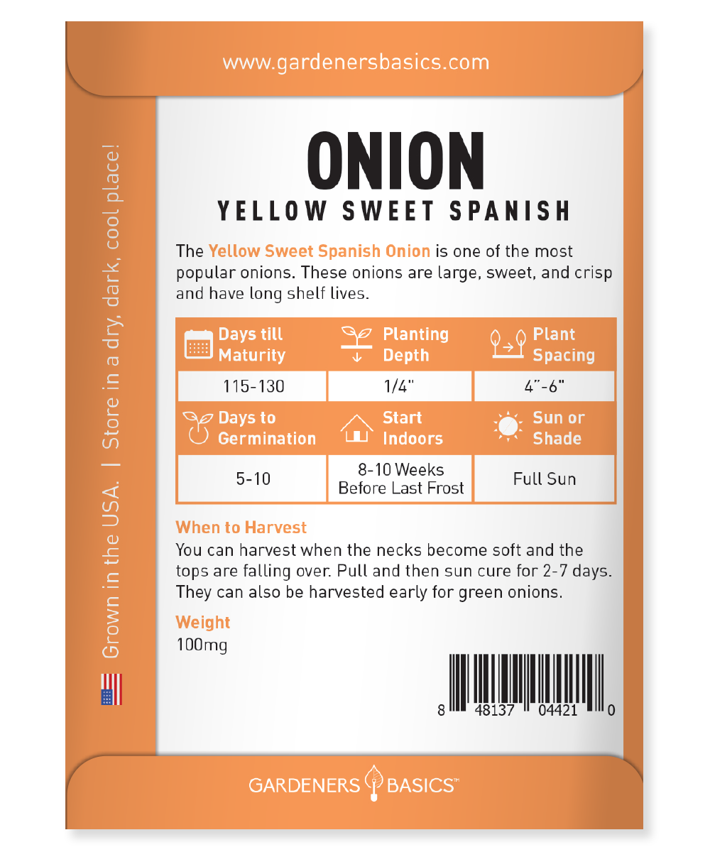 Yellow Sweet Spanish Onion Seeds - Experience the Flavor of Homegrown Onions