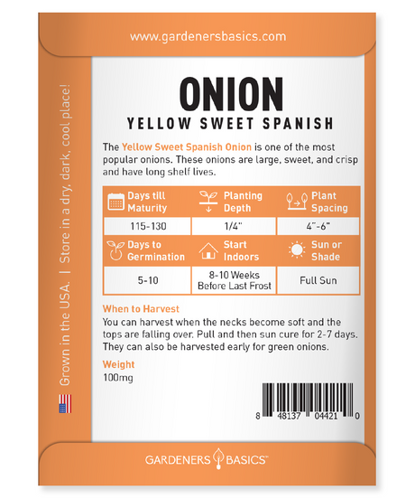 Yellow Sweet Spanish Onion Seeds - Experience the Flavor of Homegrown Onions
