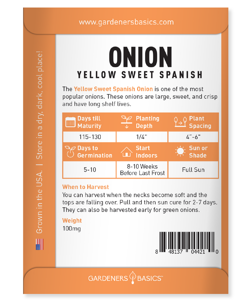 Yellow Sweet Spanish Onion Seeds - Experience the Flavor of Homegrown Onions