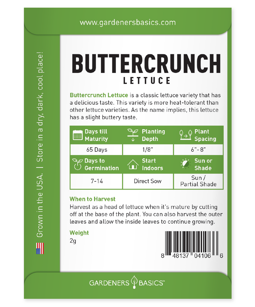 Buttercrunch Lettuce Seeds For Planting Non-GMO Seeds For Home Garden