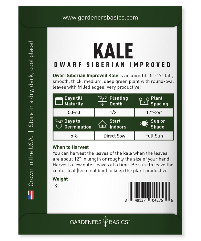 Dwarf Siberian Kale Seeds: Hardy, Nutritious, and Perfect for Small Spaces