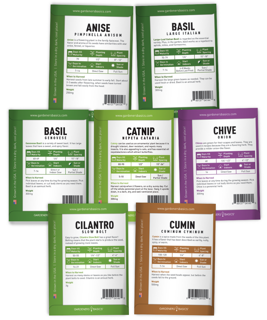 Herb Seeds Variety Pack Non-GMO Seeds For Home Herb Garden Indoor Herb Gardening Heirloom Herb Seeds