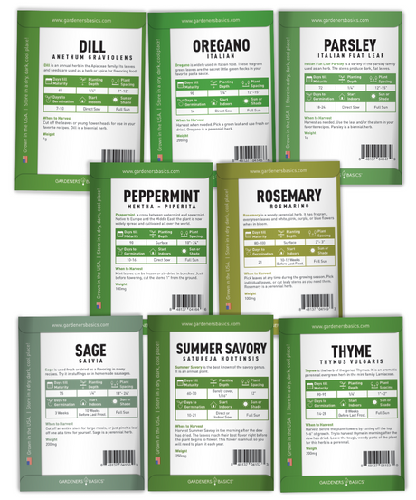 Herb Seeds Variety Pack Non-GMO Herb Seeds For Home Herb Garden Indoor Herb Garden Heirloom Herb Seeds