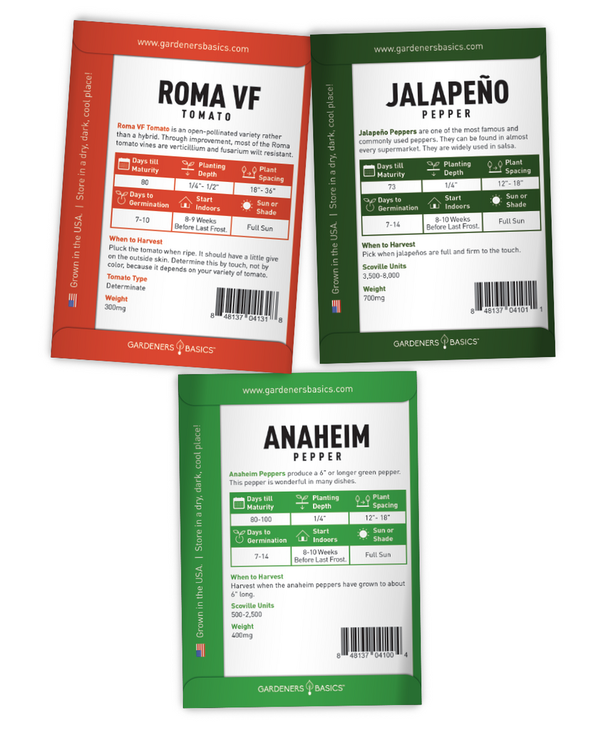 Salsa Seeds For Planting Variety Pack Non-GMO Seeds Home Salsa Garden